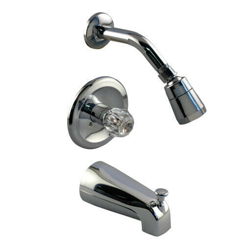 Aqua Plumb 1550220 Single-Handle Tub/Shower Polished Chrome Faucet with Trim